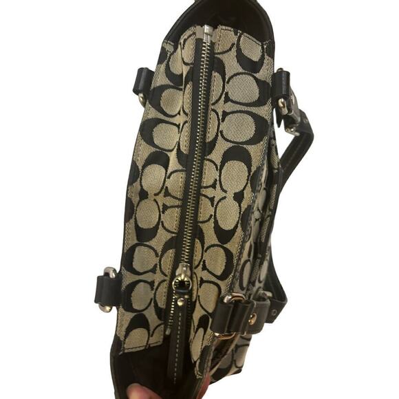 Coach Hampton Signature Black and White Handbag - Picture 5 of 10